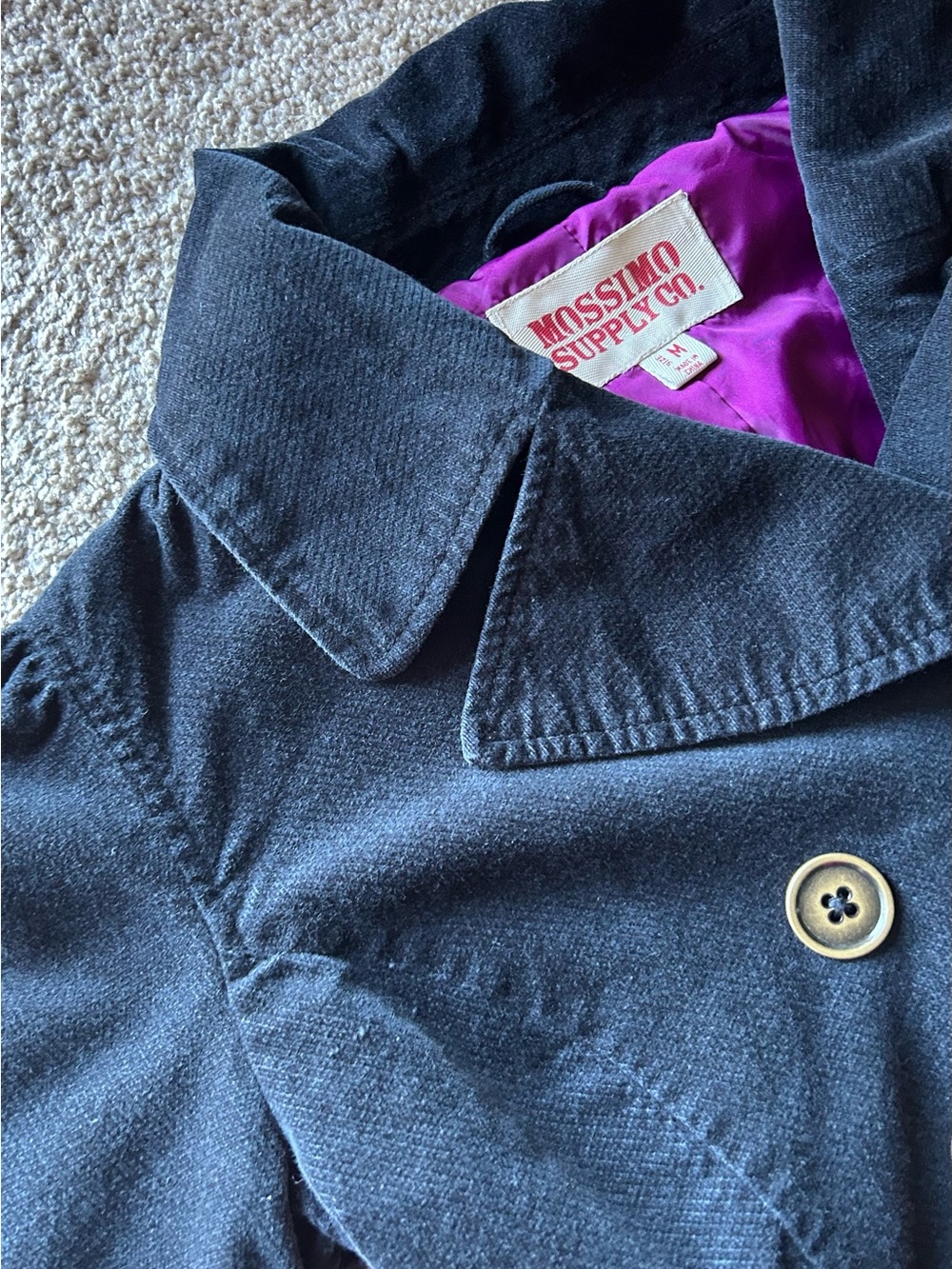 Mossimo Supply Co. Women’s corduroy double-breasted pea coat jacket Size Medium - Picture 4 of 13